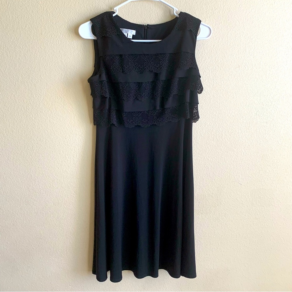 London Times - petites black size 6p stretch dress